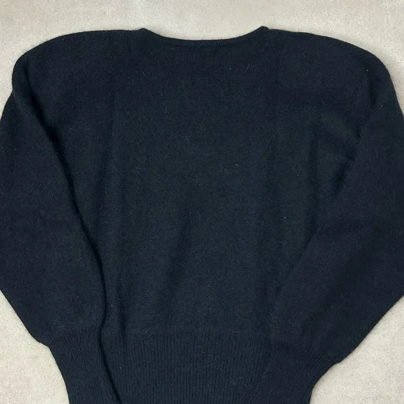 Outlander Vintage Lambswool Angora Sweater Women's Medium Beaded Black Gold - Picture 6 of 11